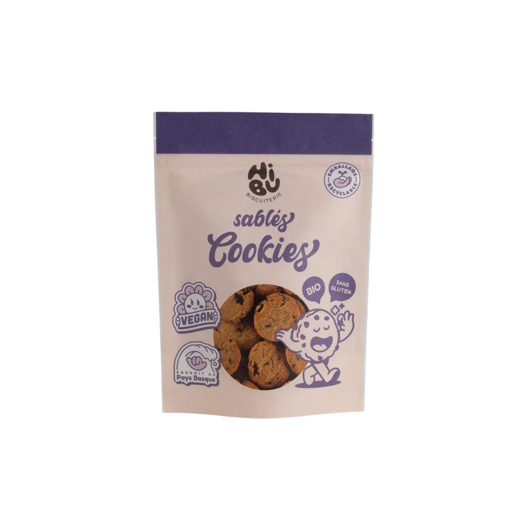 Sablés cookies sans gluten et végan 120g - HIBU