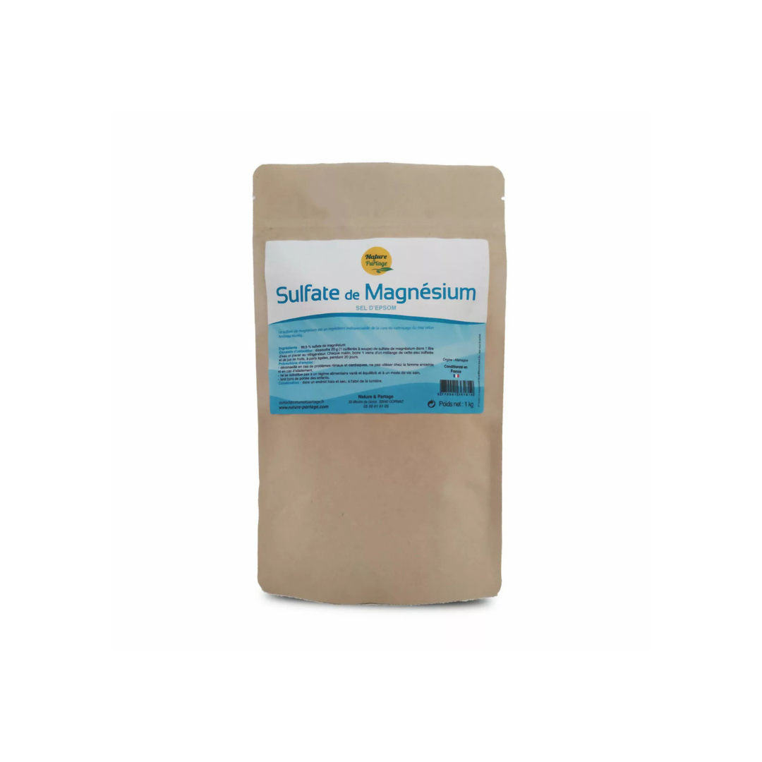Sulfate de Magnésium (sel d'Epsom) 1kg - NATURE ET PARTAGE
