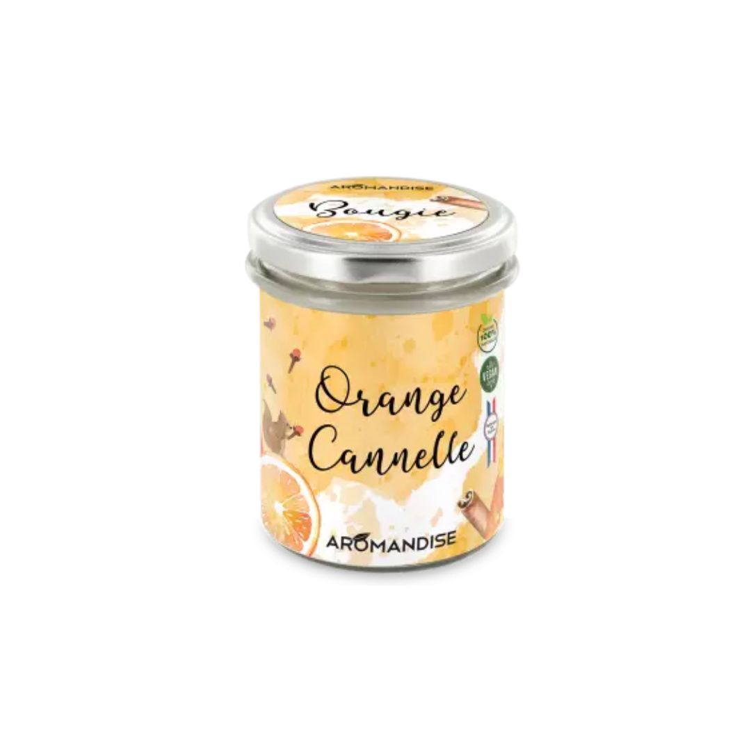 Bougie d'Ambiance Orange Cannelle 150g - AROMANDISE