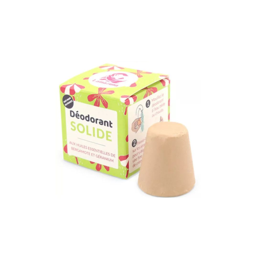 Déodorant Solide Bergamote et Géranium 30ml - LAMAZUNA