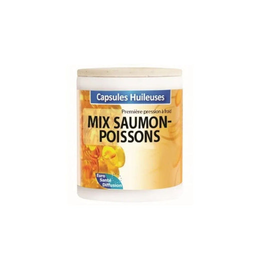 Mix Saumon-Poissons 500mg + Vit E 100 Gélules - EURO SANTE DIFFUSION