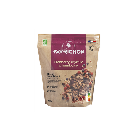 Muesli Croustillant Cranberry Myrtilles Framboises 450g - FAVRICHON