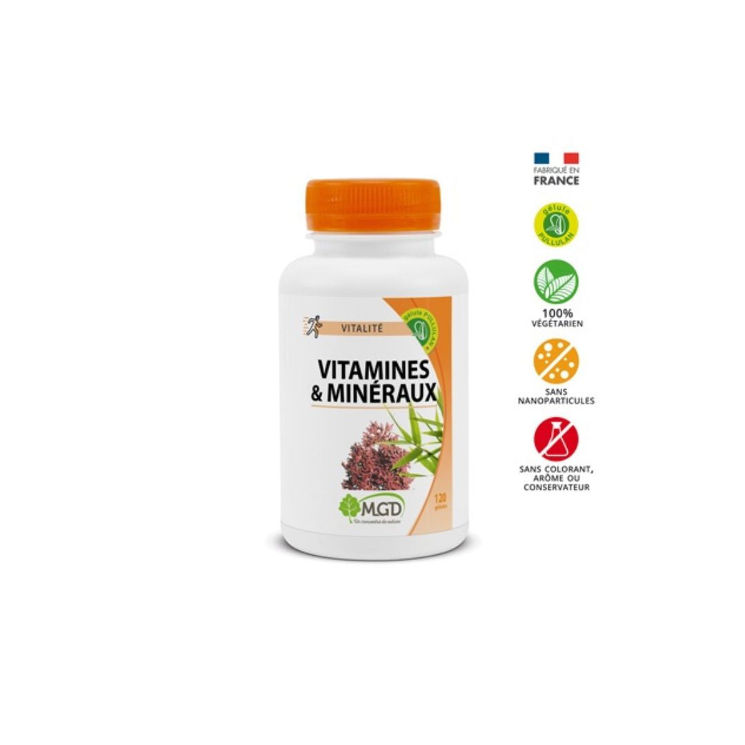 Vitamines & Minéraux 120 Gélules 444mg - MGD