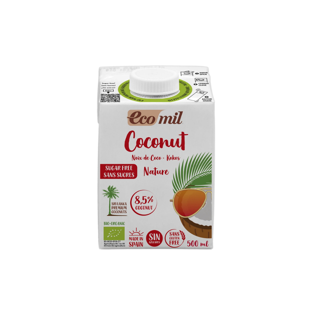 Lait de coco sans sucre bio 500ml - ECOMIL
