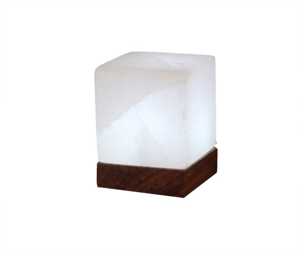 Lampe de Sel Cube Blanche