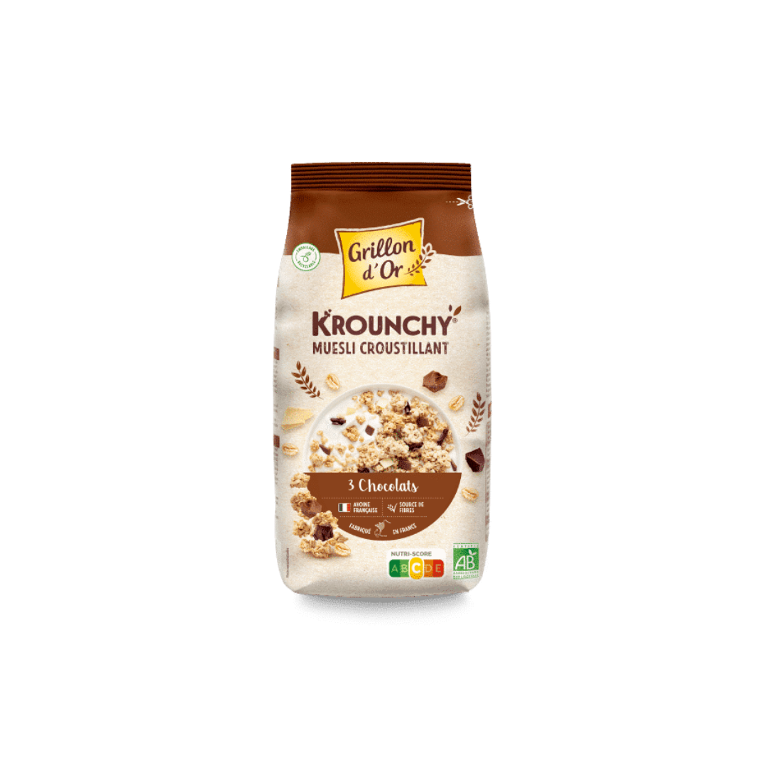 Krounchy 3 chocolats 500g - GRILLON D'OR
