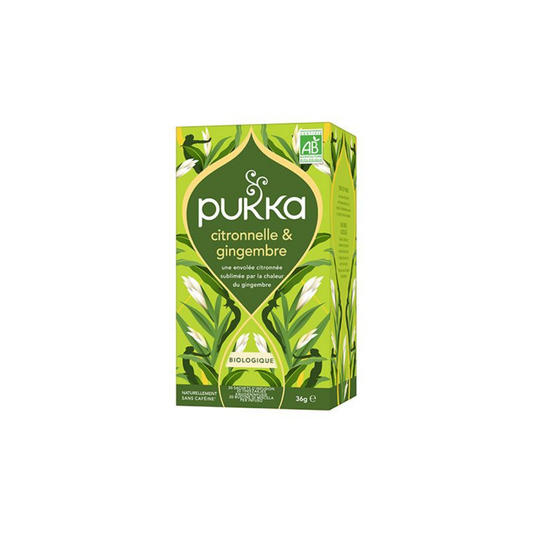 Infusion citronnelle gingembre 20 sachets - PUKKA