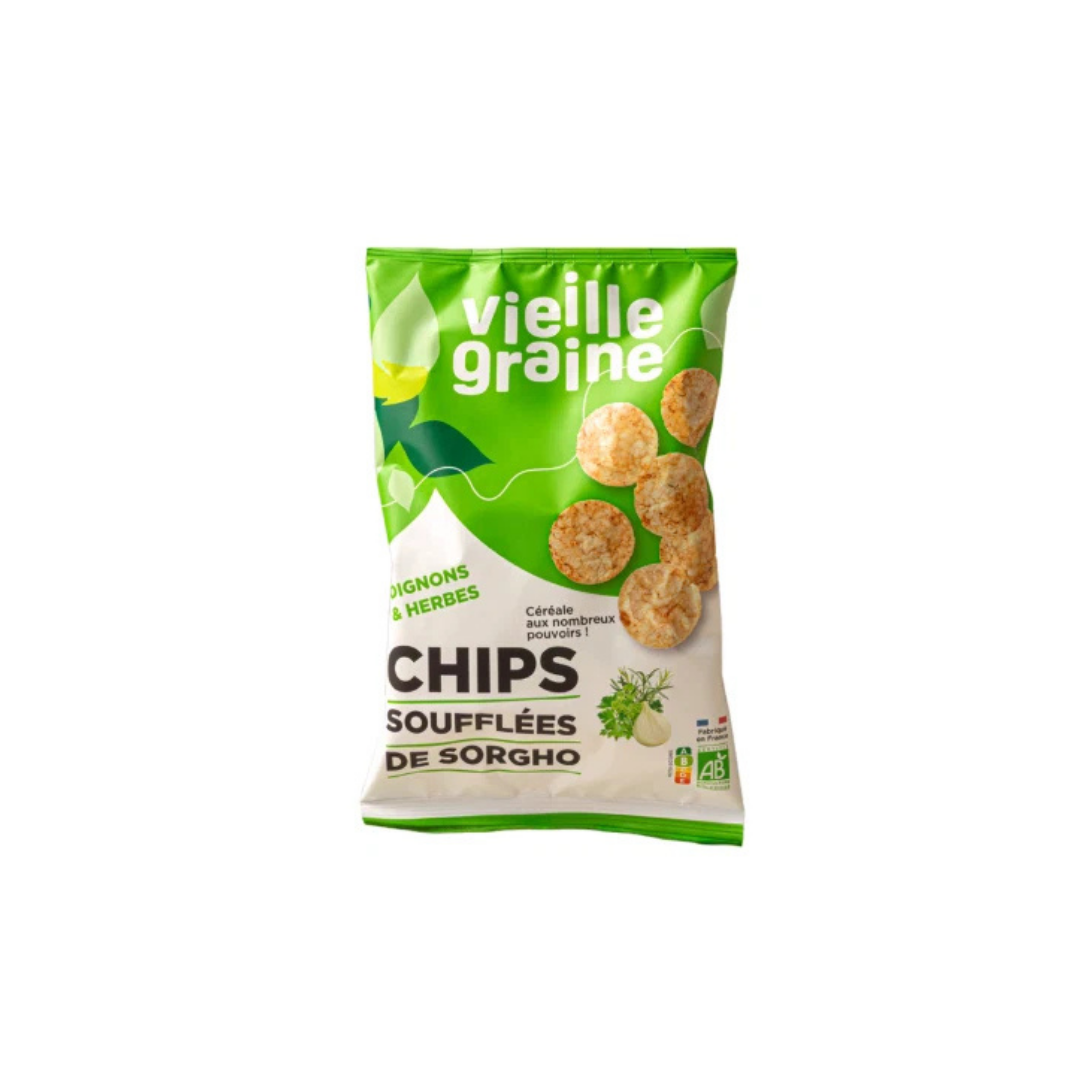 Chips soufflées de sorgho saveur oignons & herbes 60g - VIEILLE GRAINE