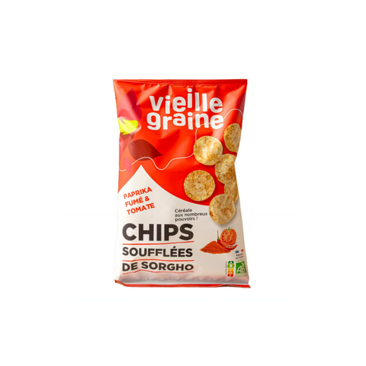 Chips soufflées de sorgho saveur paprika fumé & tomate 60g - VIEILLE GRAINE