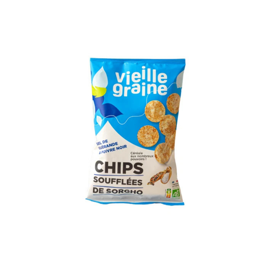 Chips soufflées de sorgho sel de guérande & poivre noir 60g - VIEILLE GRAINE