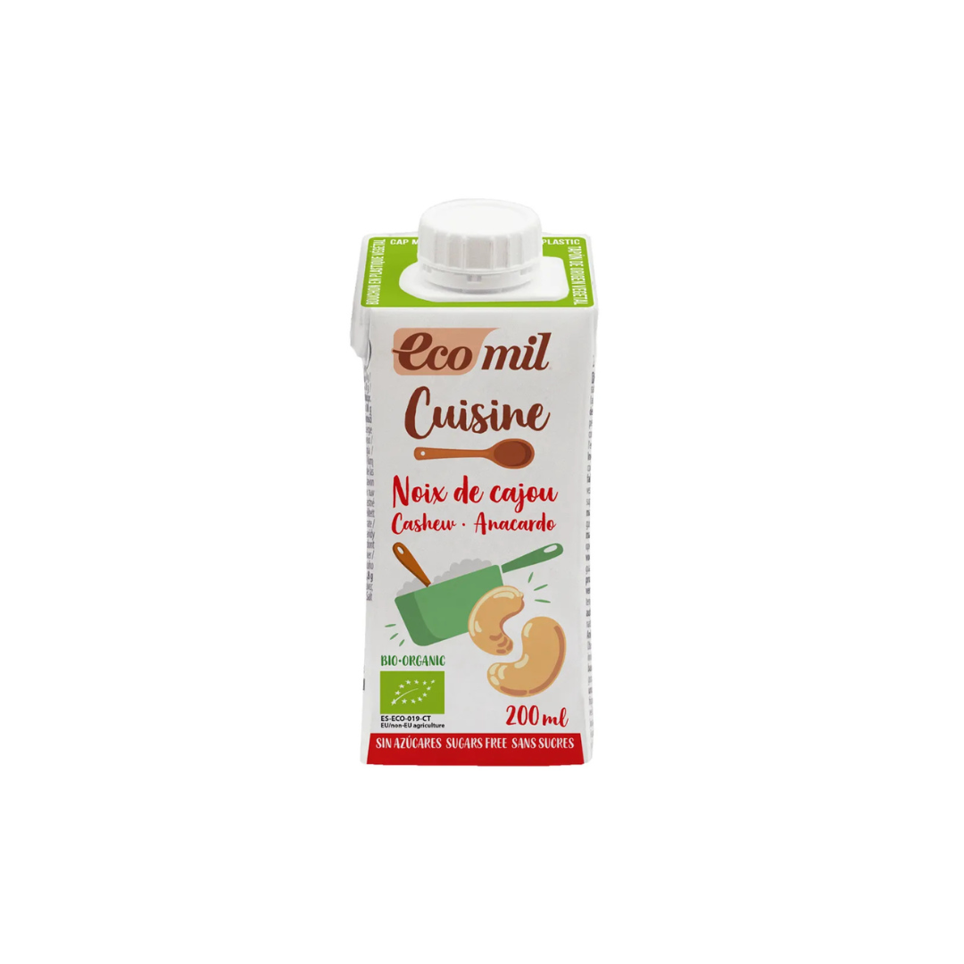 Crème cuisine noix de cajou sans sucre bio 200ml - ECOMIL