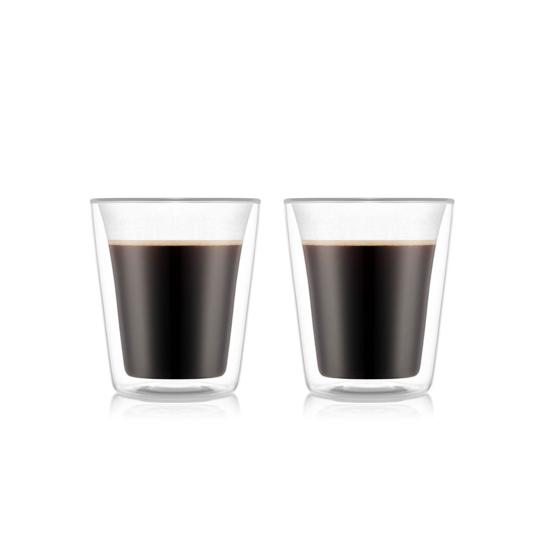 Canteen Set de 2 Verres Double Paroi 0.1L Transparent BODUM