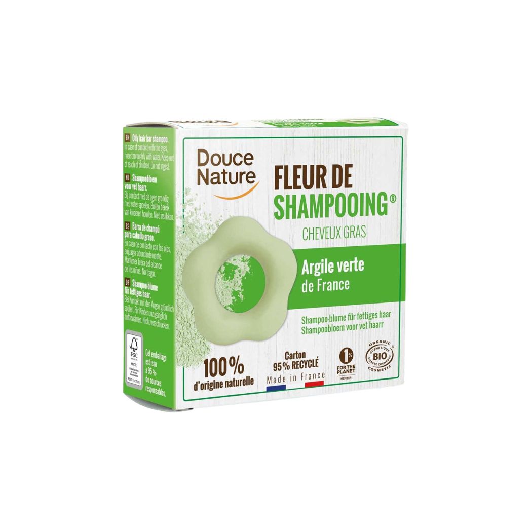 Fleur de Shampooing Cheveux Gras Karité 85g - DOUCE NATURE