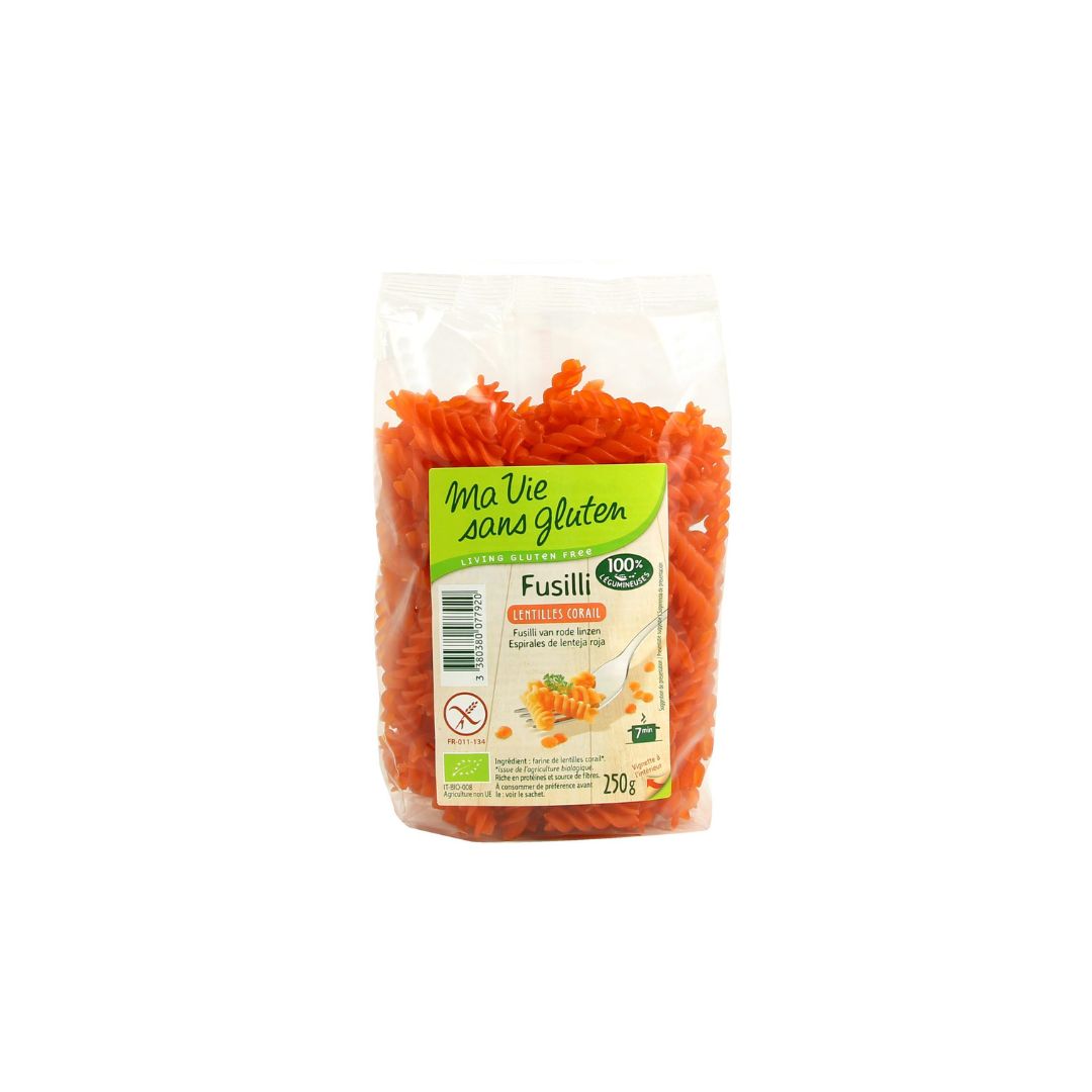 Fusilli Lentille Corail 250g - MA VIE SANS GLUTEN