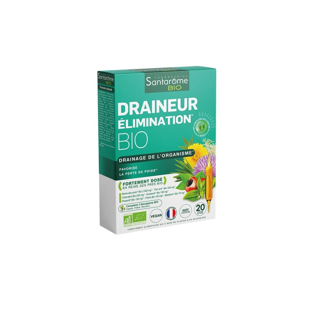 Draineur Elimination Bio 20 Ampoules - SANTAROME