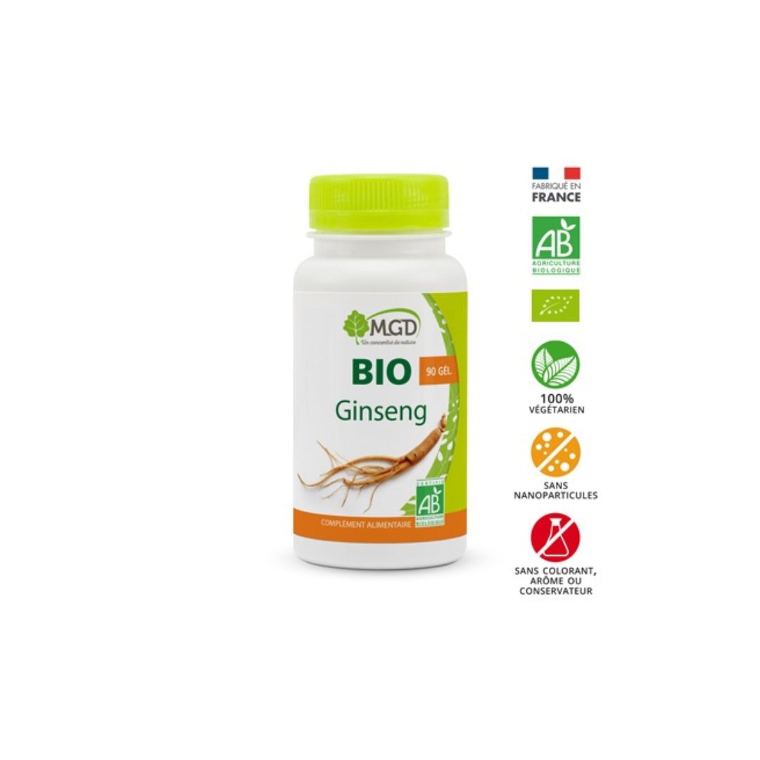 Ginseng Rouge Bio 90 Gélules 350mg - MGD