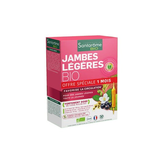 Jambes Legères Bio 20 Ampoules - SANTAROME