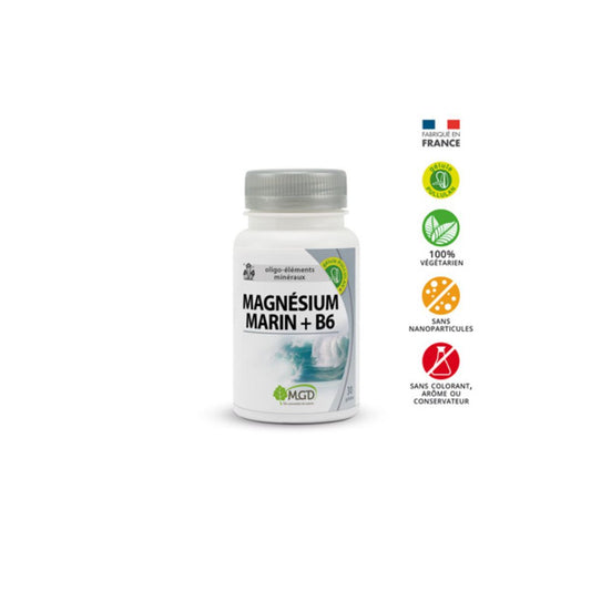 Magnésium Marin + B6 30 Gélules 512mg - MGD