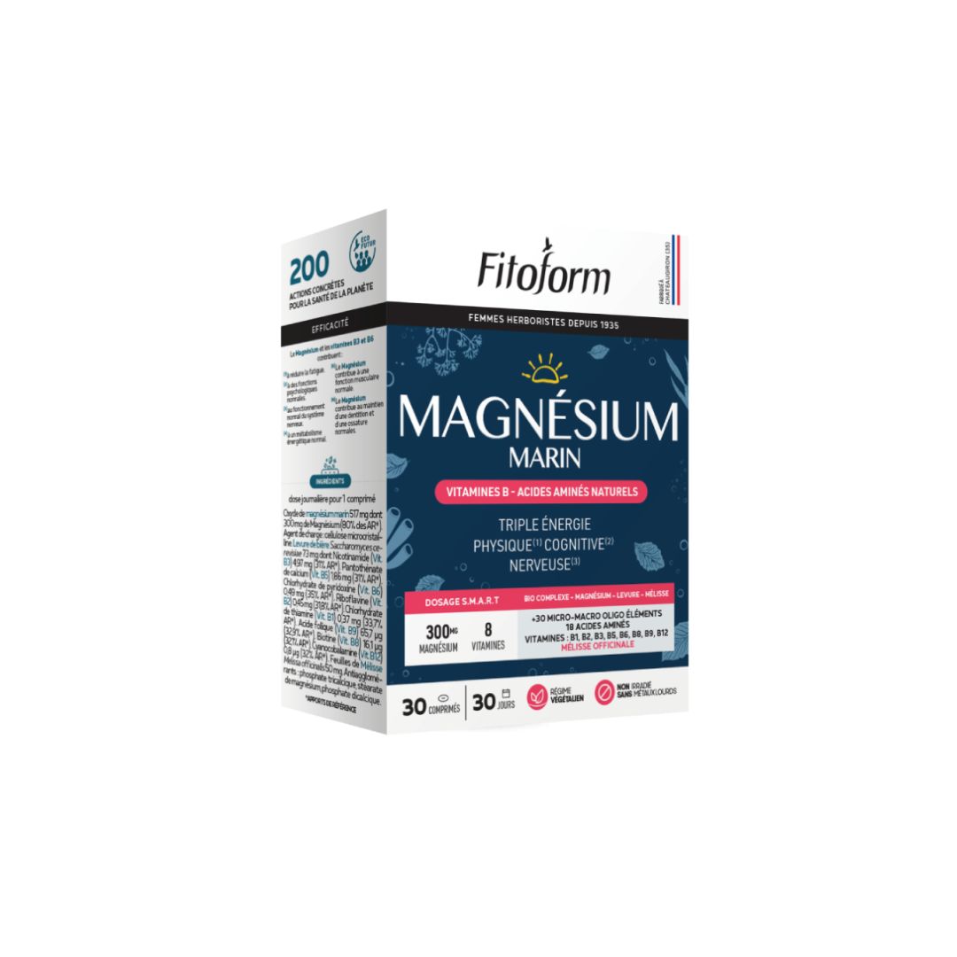 Magnésium Marin +B1+B6+B9 30 Comprimés - FITOFORM