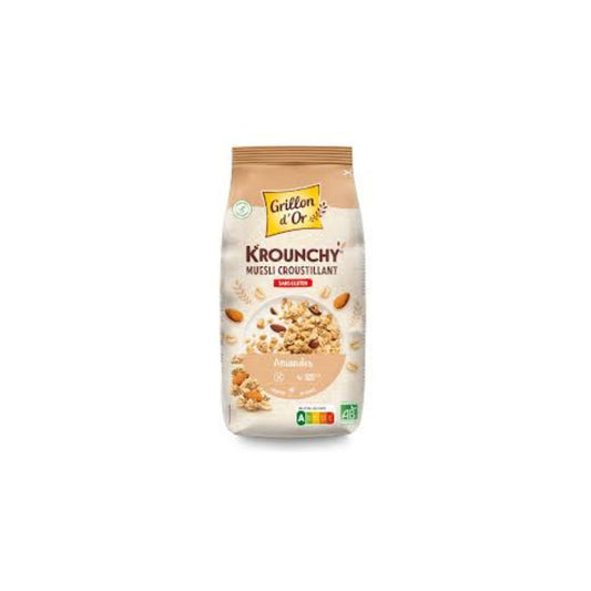 Krounchy Avoine Amandes Sans Gluten 500g - GRILLON D'OR