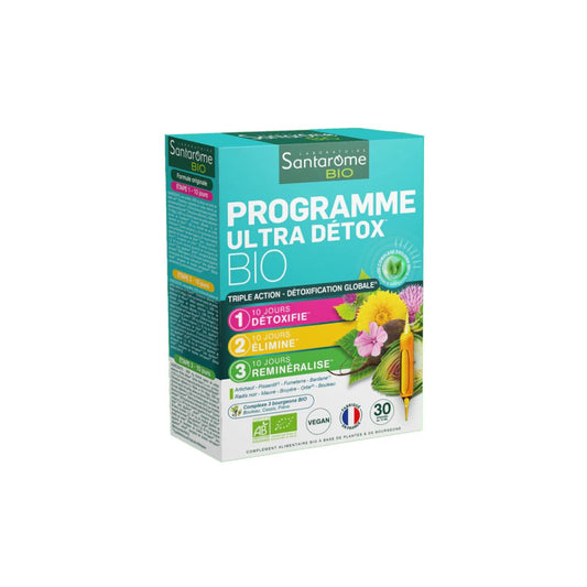 Programme Ultra Détox Bio 30 Ampoules - SANTAROME