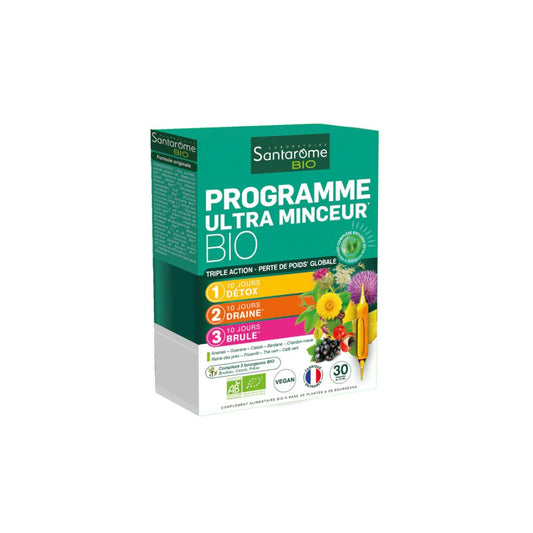 Programme Ultra Minceur Bio 30 Ampoules - SANTAROME