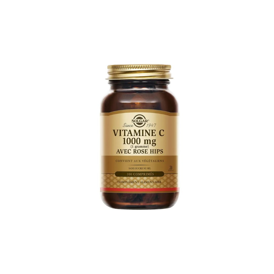 Vitamine C 1000 avec Rose Hips 100 Comprimés SOLGAR