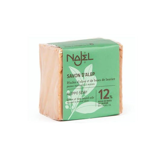 Savon D'Alep 12% HBL Peaux Normales à Mixtes 100g - NAJEL