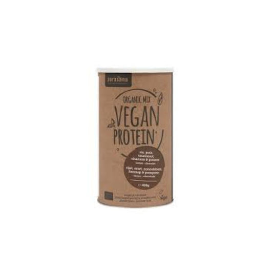 Végan Protéine Mix 58% Riz Pois Tournesol Chanvre et Potiron Cacao 400g - PURASANA