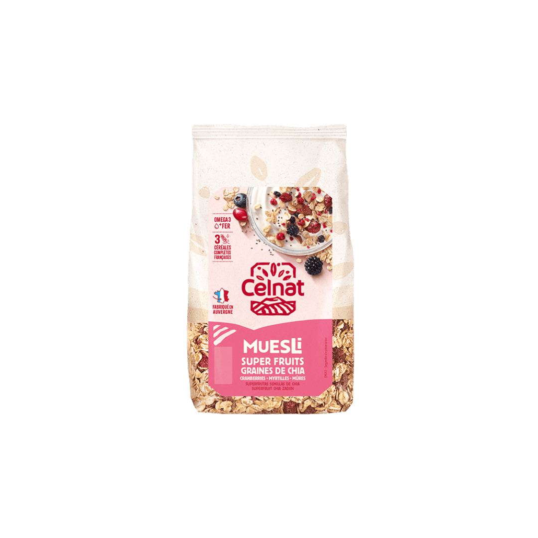 Muesli Super fruit graines de chia 375g - CELNAT