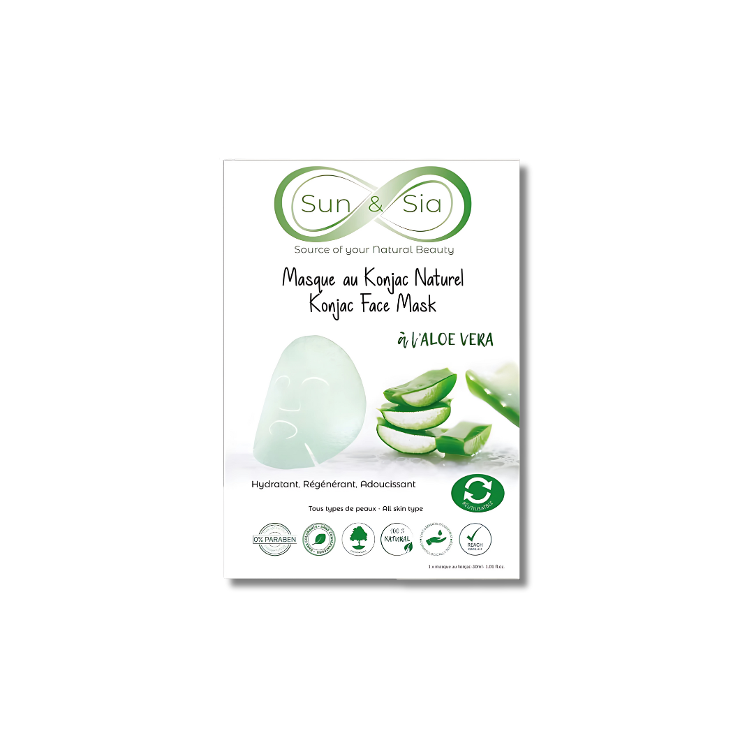 Masque Visage Konjac à l'Aloe Vera - SUN & SIA